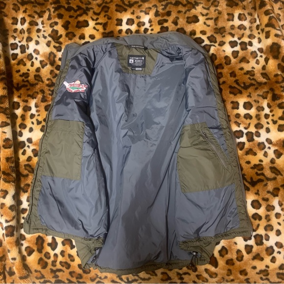 Carhartt Olive Quilted Vest with Logo Xl men’s outdoor - Picture 4 of 9